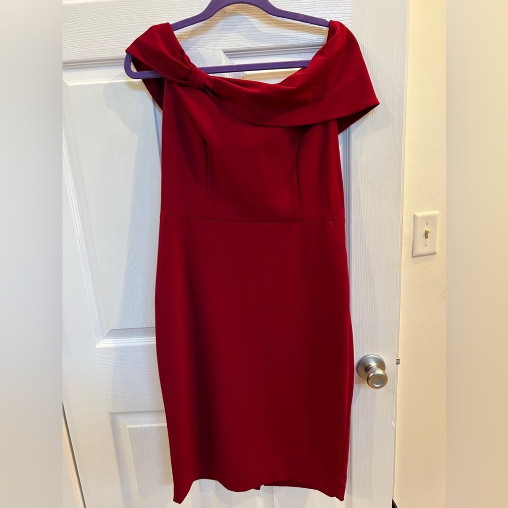 ECI Off-the-Shoulder Red Dress Sz 10